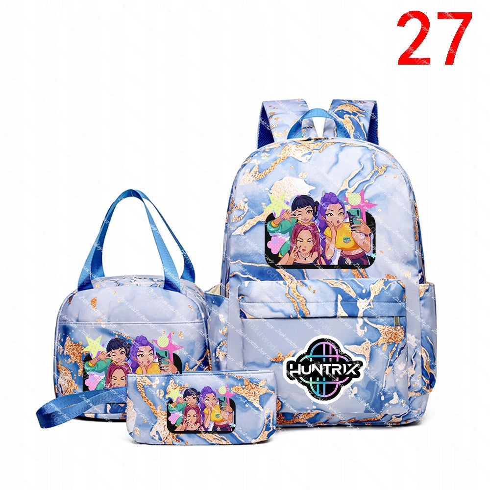 K-POP School Backpack Set: Large Backpack, Handbag and Small Wallet Packaging status original