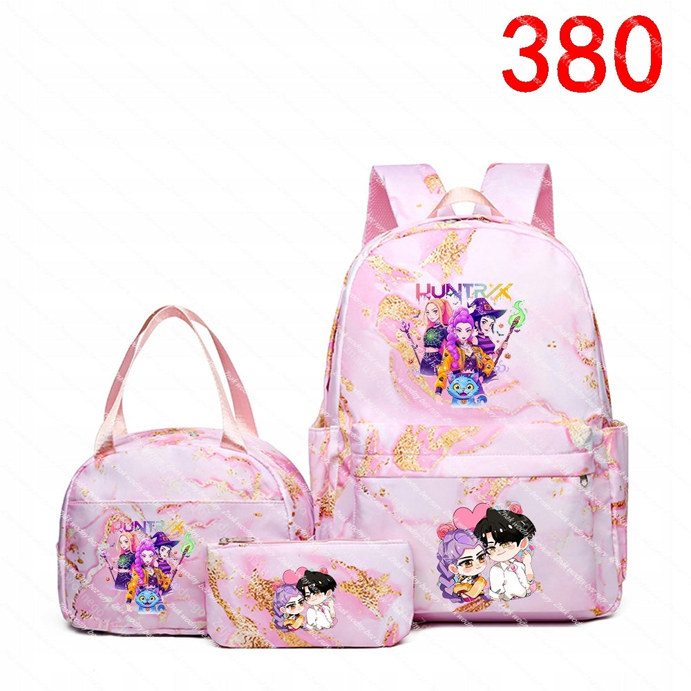 K-POP School Backpack Set: Large Backpack, Purse, Bar Wallet
