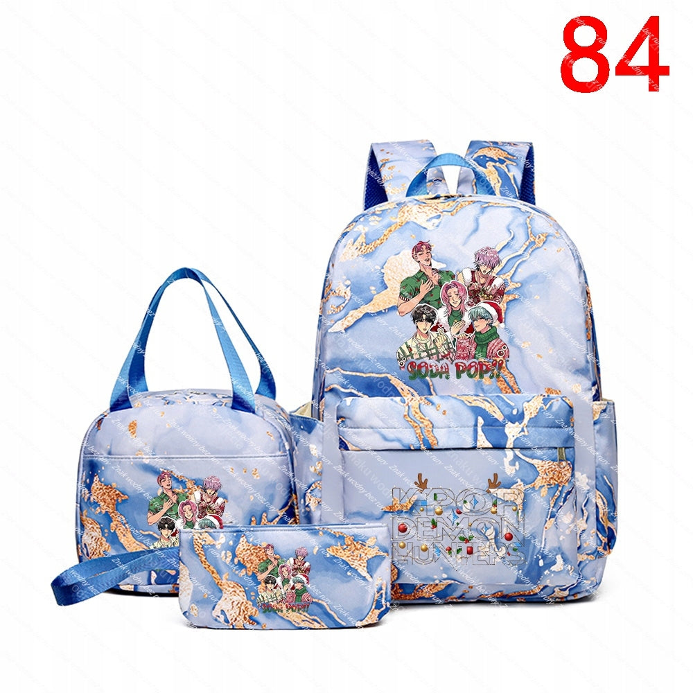 K-POP School Backpack Set and Two Small Character Bar Bags Packaging status original