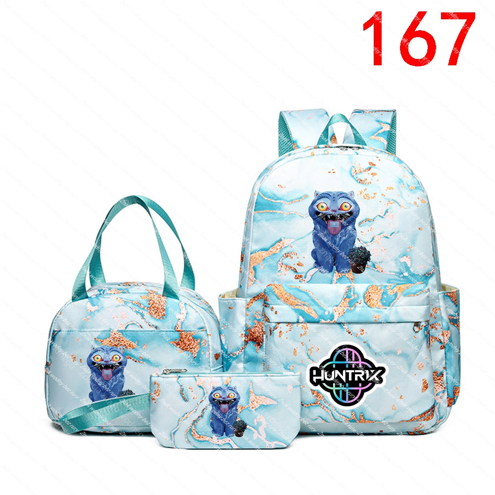 K-POP School backpack, purse and wallet set with anime theme, inscription Brand no brand