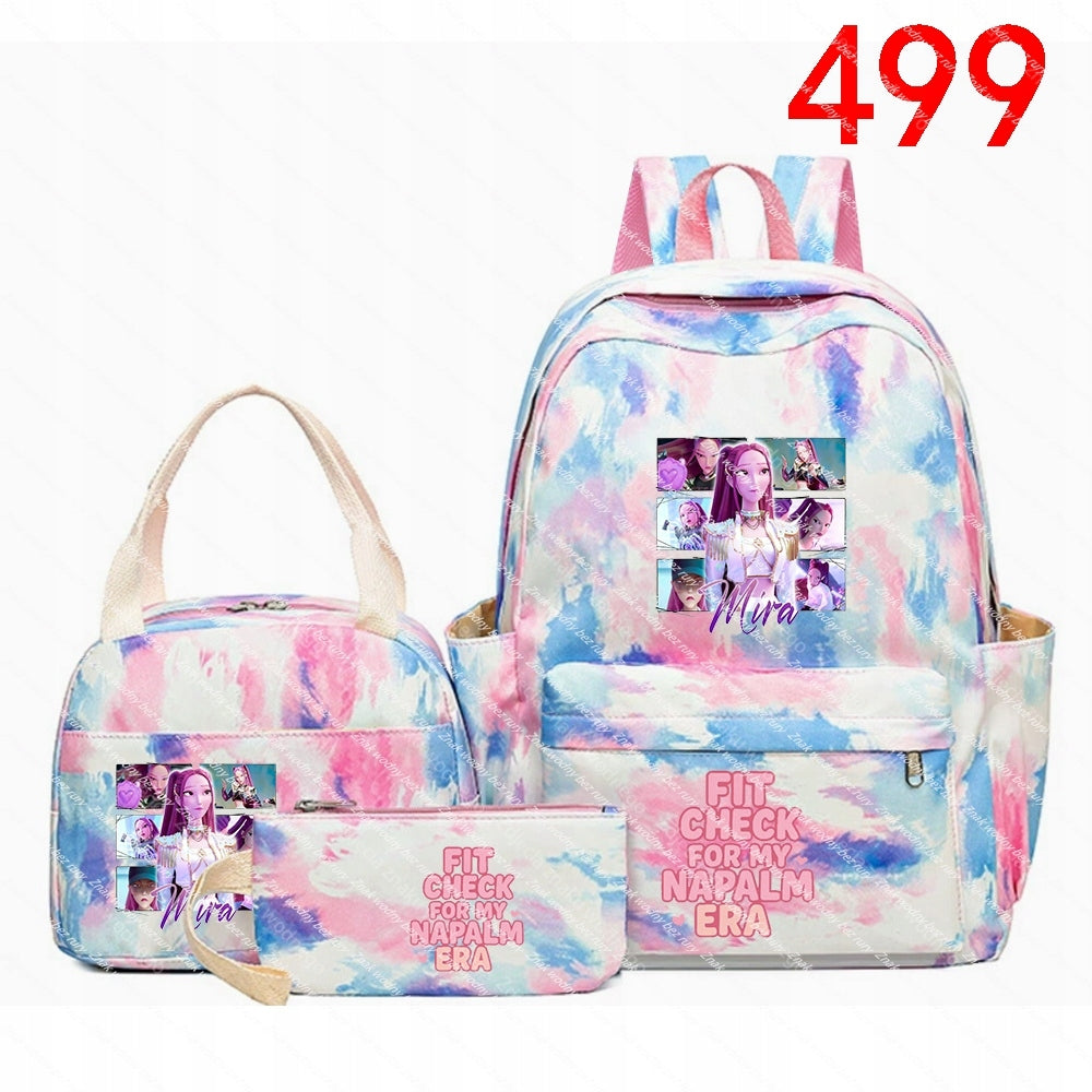 K-POP School backpack set: backpack, purse, anime-themed case, nap Brand no brand