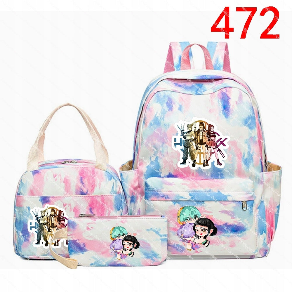 K-POP School backpack set with two small bags, all with themes Brand no brand
