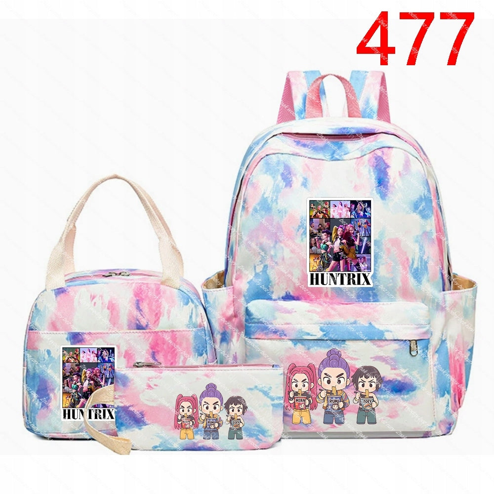 K-POP School backpack set with two small bags, all with themes Packaging status original