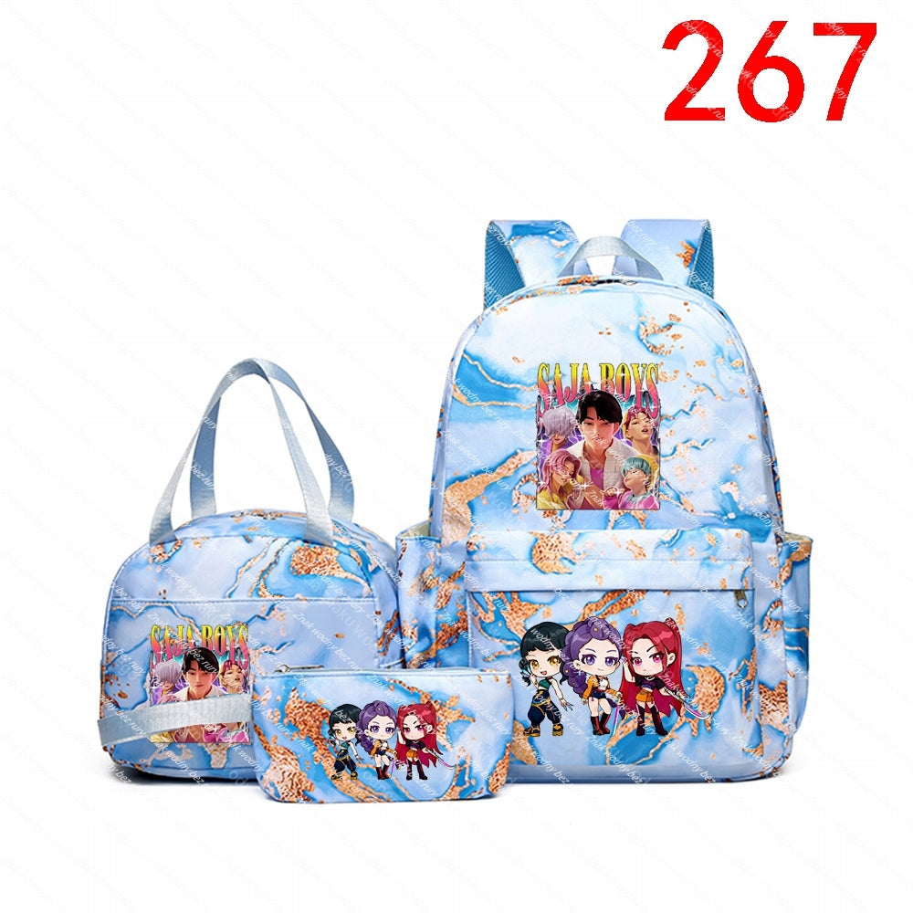 K-POP Set: school backpack, purse, wallet – all with post pattern Packaging status original
