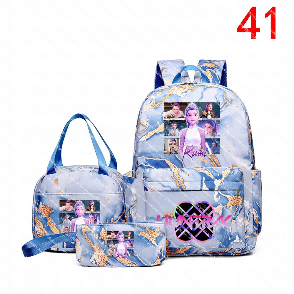 K-POP Student Backpack Set: Large Backpack, Animation Bag and Wallet Brand no brand