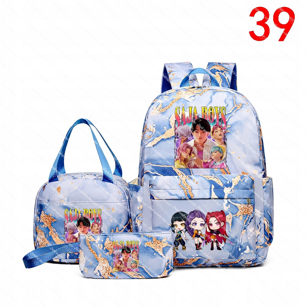 K-POP Student Backpack Set: Large Backpack, Animation Bag and Wallet Packaging status original
