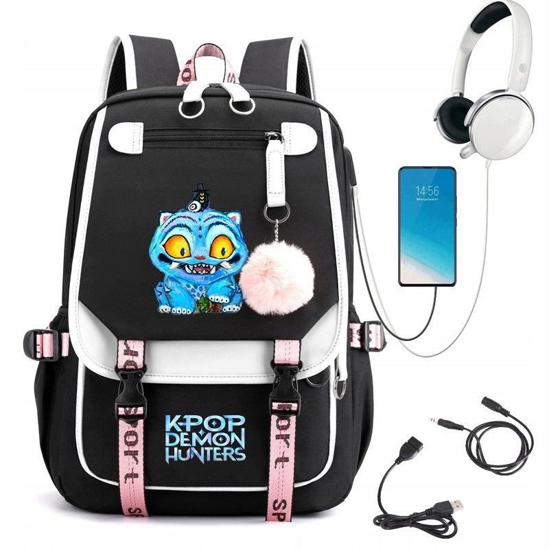 K-Pop Demon HUNTERS SCHOOL BACKPACK YOUTH SATCHEL ROOMY FOR