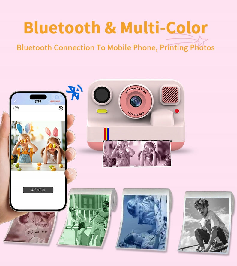 K12Pro 48 megapixel children's printing camera, Bluetooth, color printing Manufacturer code K12Pro 48 megapixel children printing camera