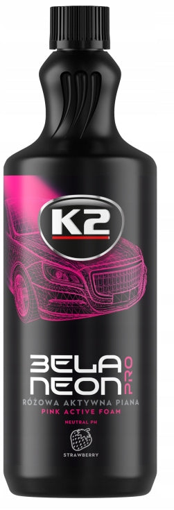 K2 BELA NEON 1L Pink active foam for car washing strawberry neutral PH