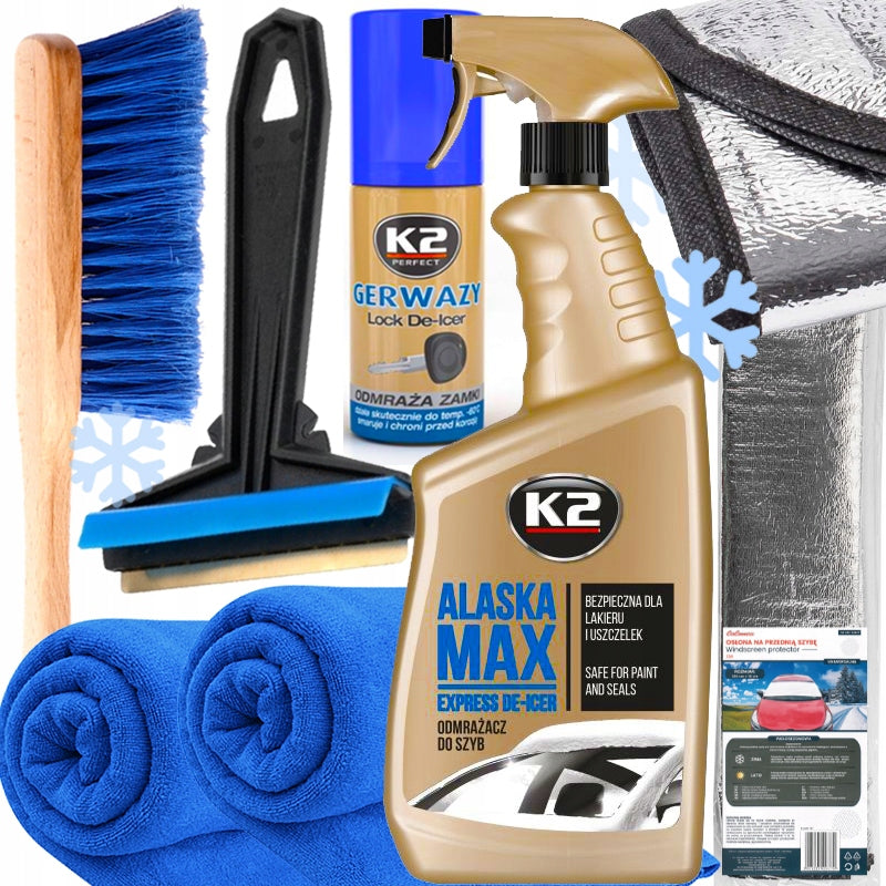 K2 CAR DEFROSTING KIT ALASKA DEFROSTER SCRAPER WINDOW COVER