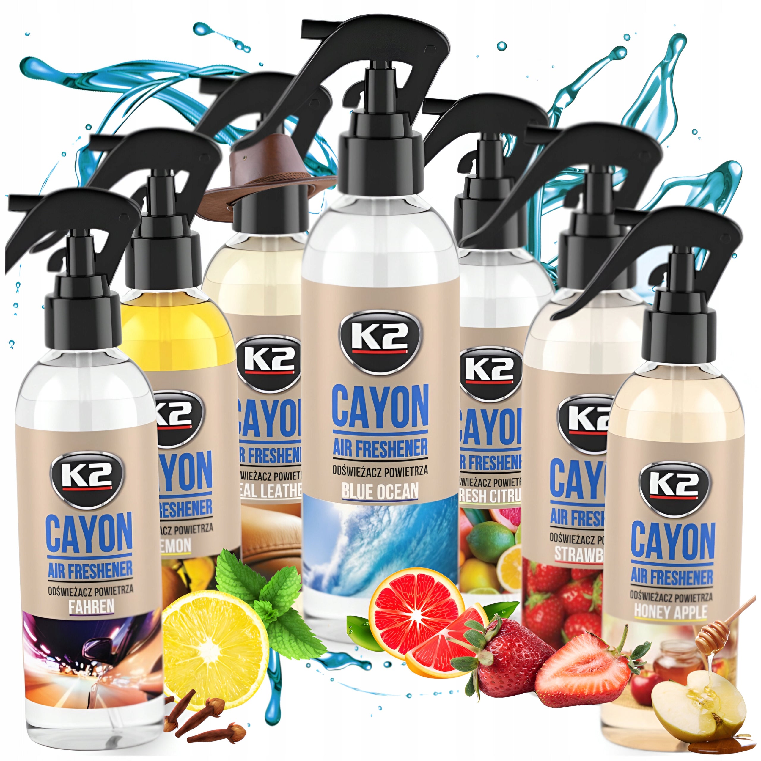 K2 DEOCAR CAYON CAR INTERIOR AIR FRESHENER SET OF 7