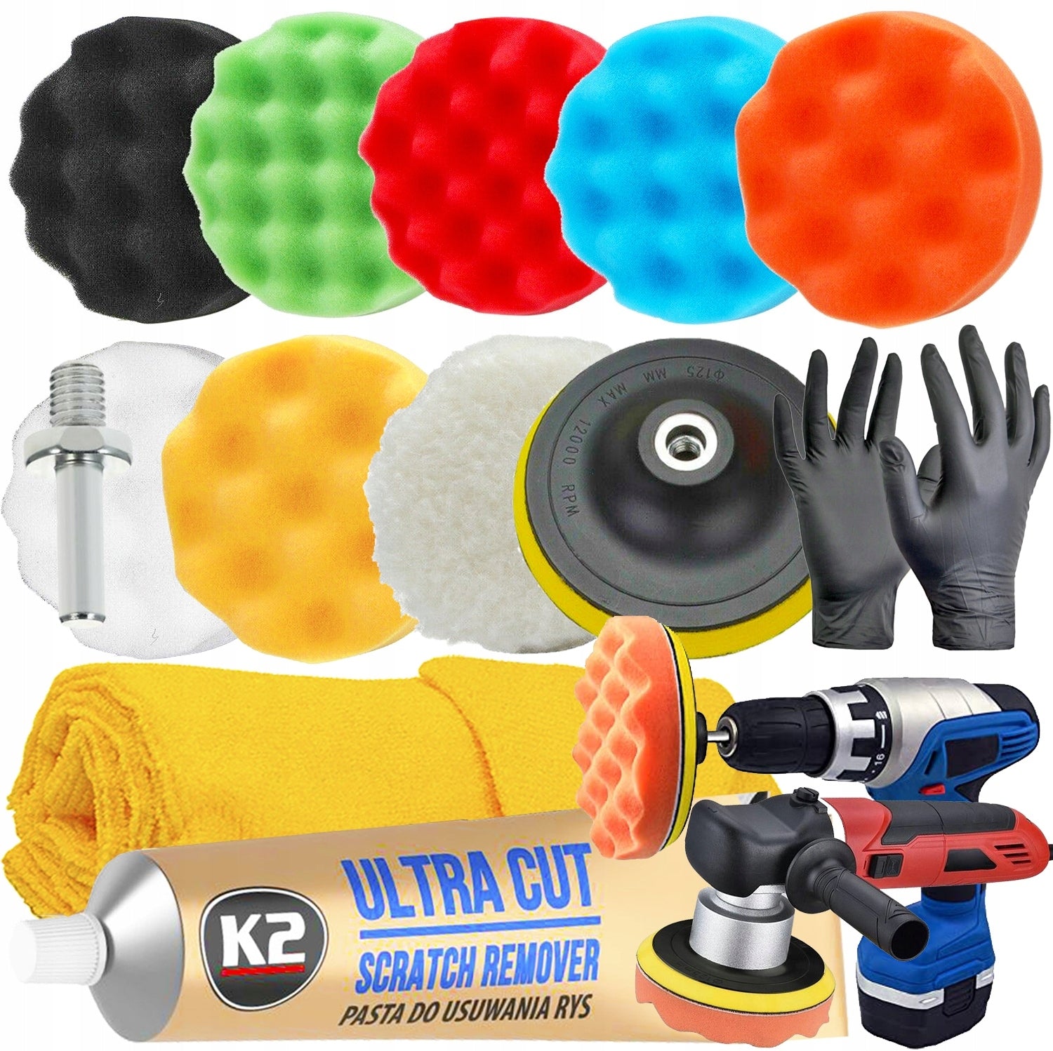 K2 ULTRA CUT 100g POLISHING Paste + POLISHING SCRATCH REMOVAL SPONGE SET