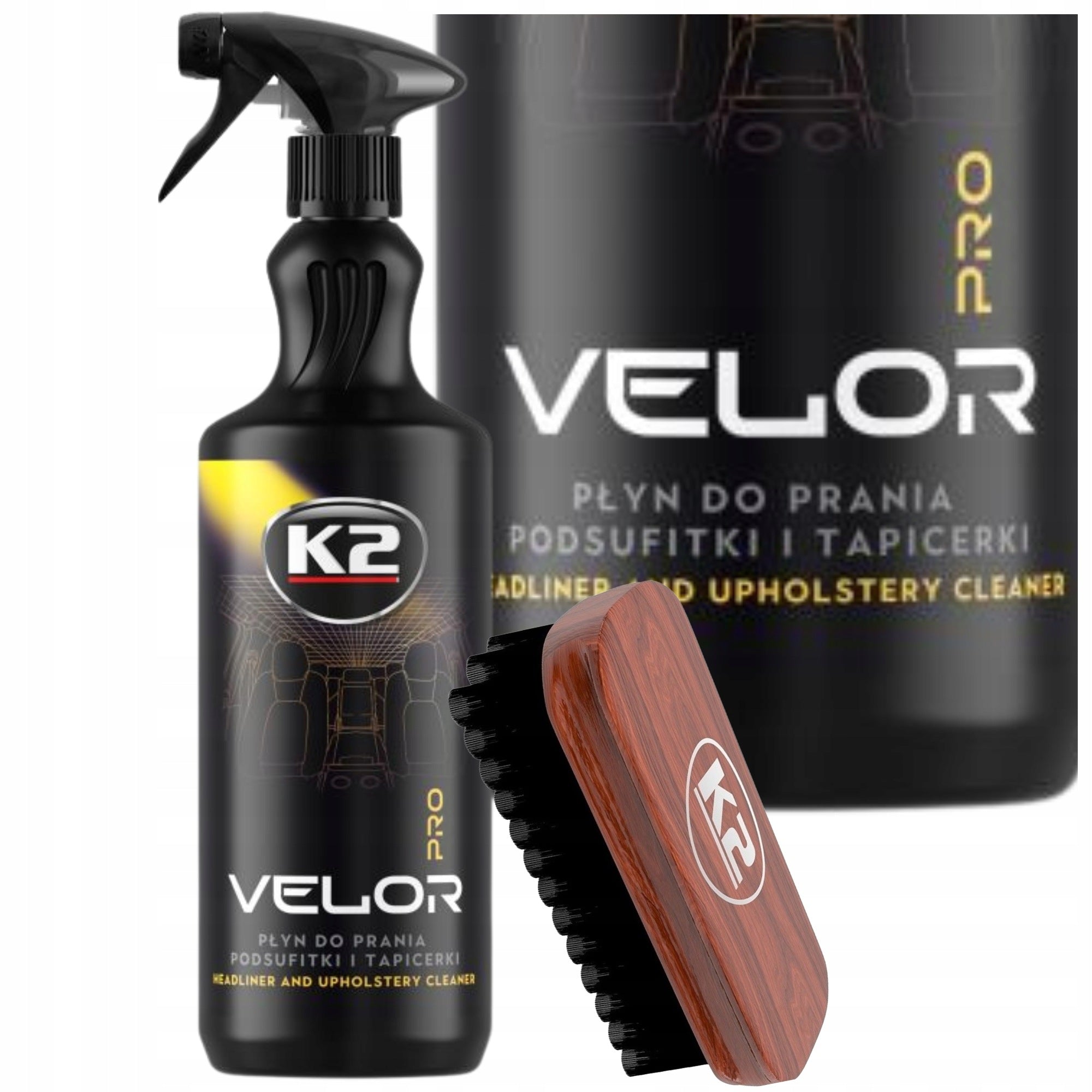 K2 Velor PRO 1L Washing Upholstery Cleaning Kit + Brush