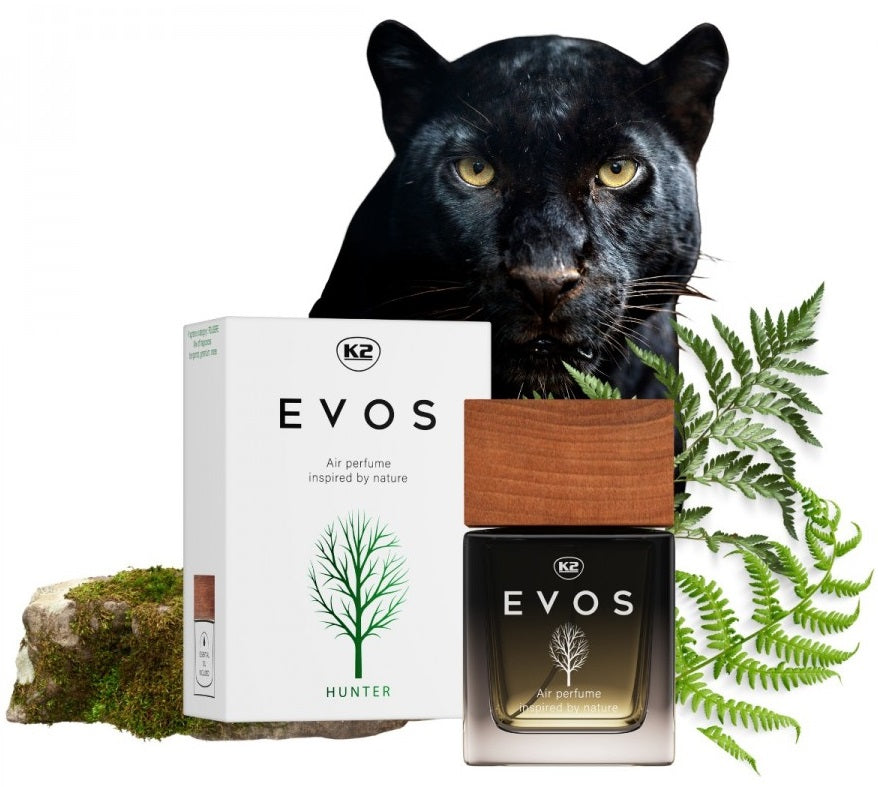K2 _ EVOS HUNTER PERFUME FOR CAR WITH SPRAY 50 ML _ V056 Packaging status original