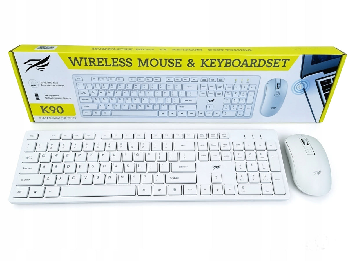 K90 Wireless Keyboard & Mouse Set – White