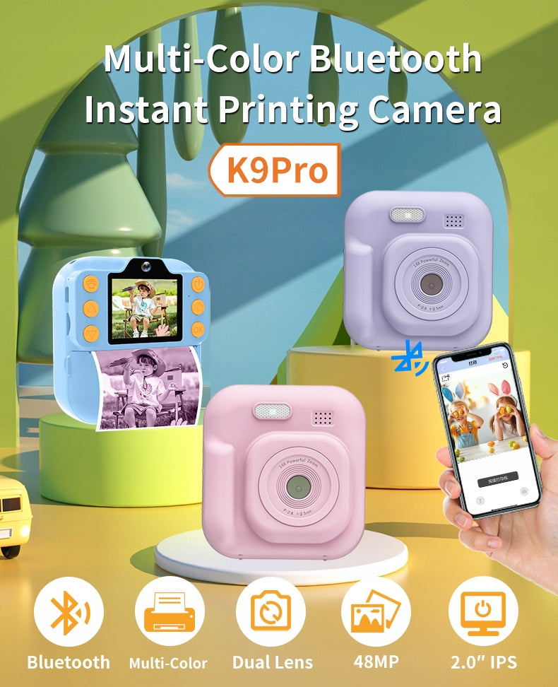 K9Pro Children's Printing Camera, Bluetooth, IPS screen, 48 million pixels Brand no brand