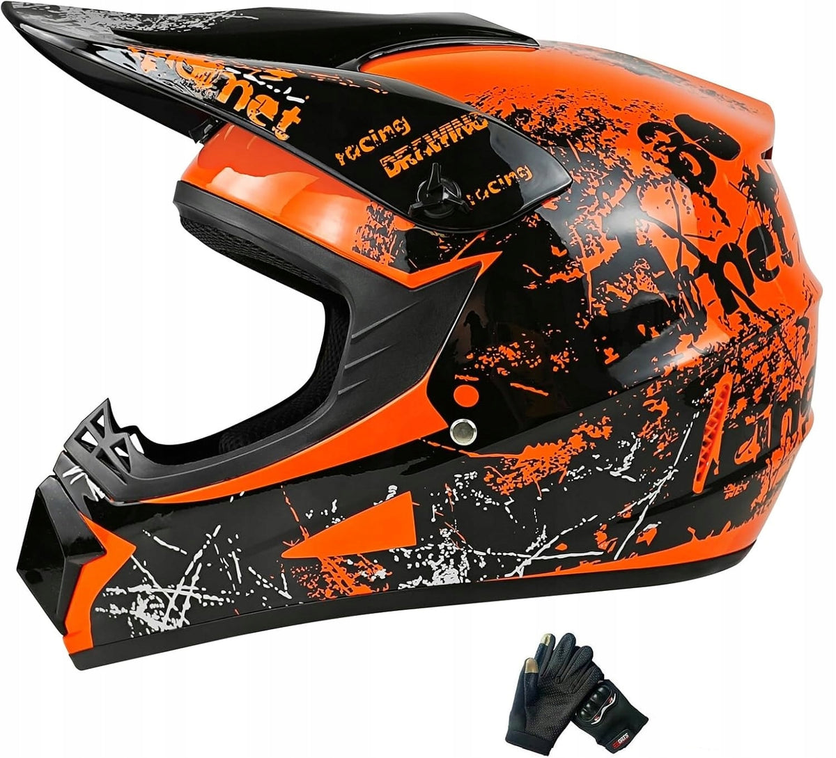 KA203 Youth motocross helmet CE unisex r. M orange