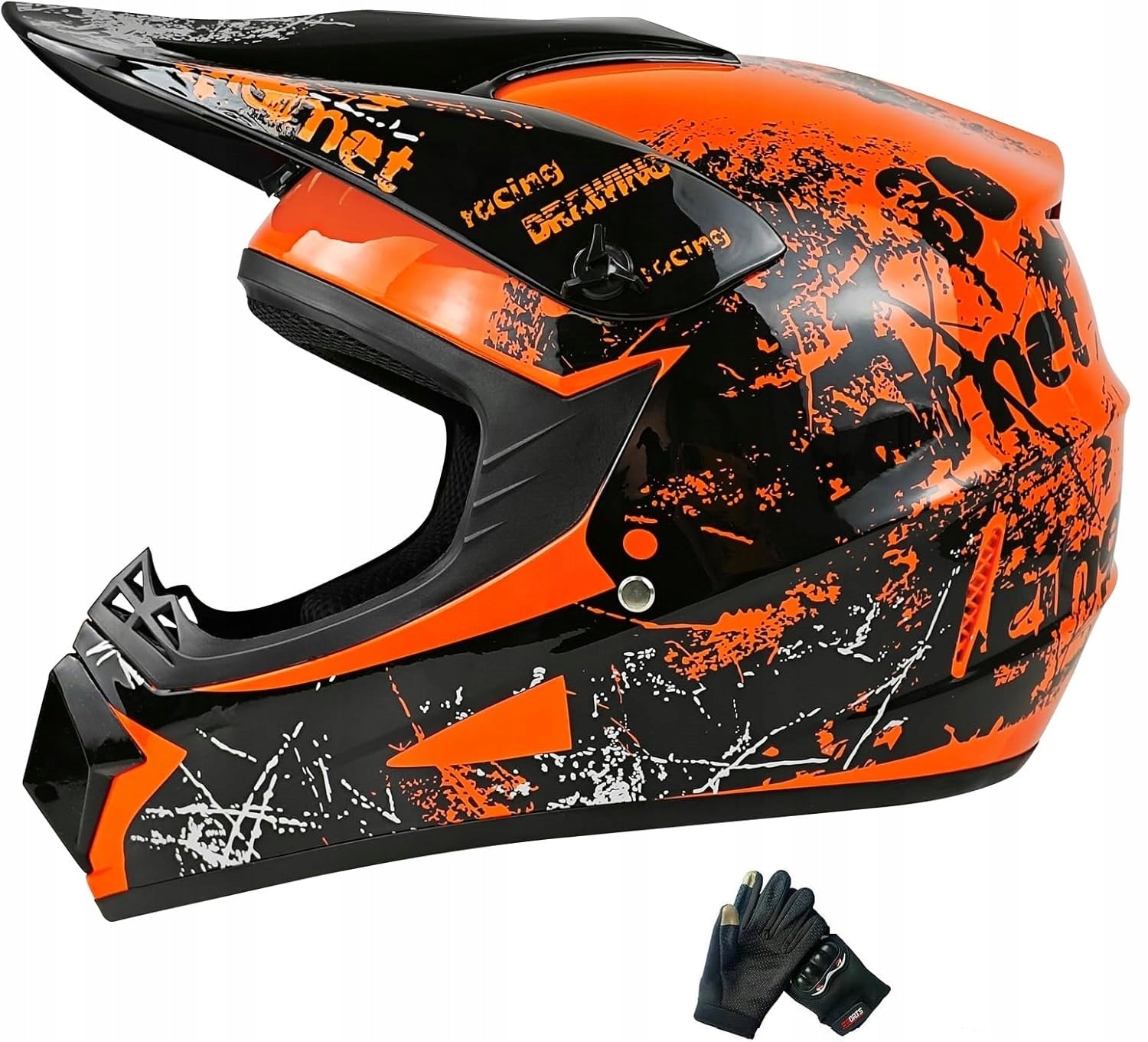 KA203 Youth motocross helmet CE unisex r. M orange