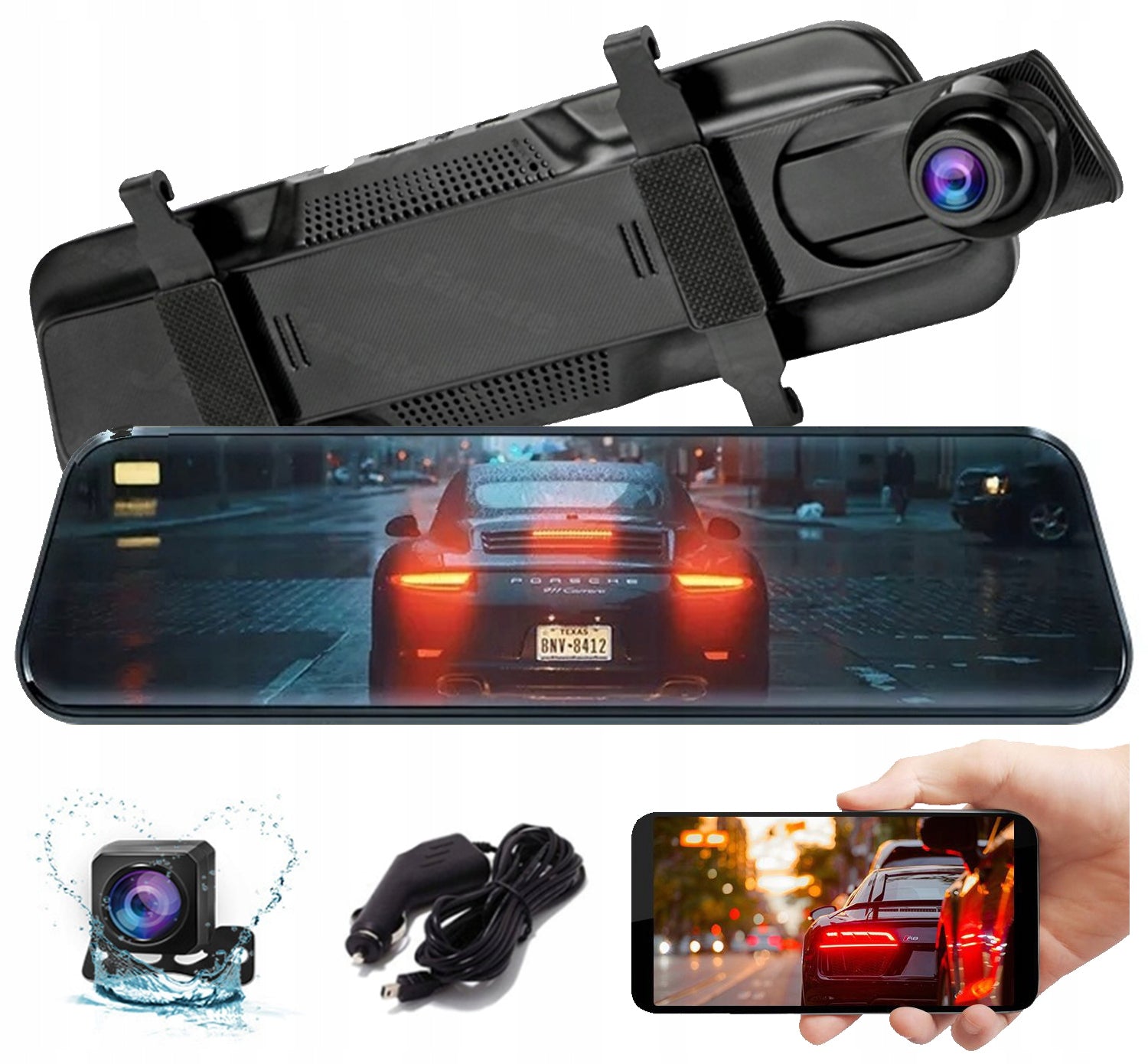 KADY RECORDER -CAR CAMERA -REVERSE- MIRROR- ALL TOUCH Packaging status original