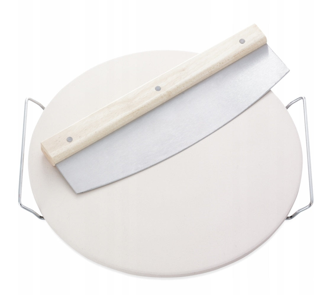 Leifheit Pizzastein mit Messer, 33 cm 