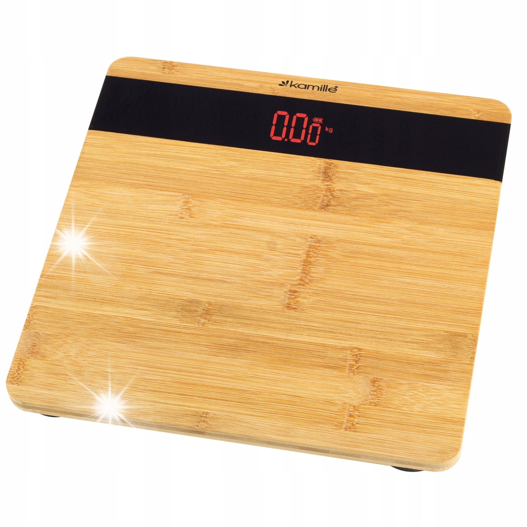 KAMILLE Bamboo Electronic Bathroom Scale