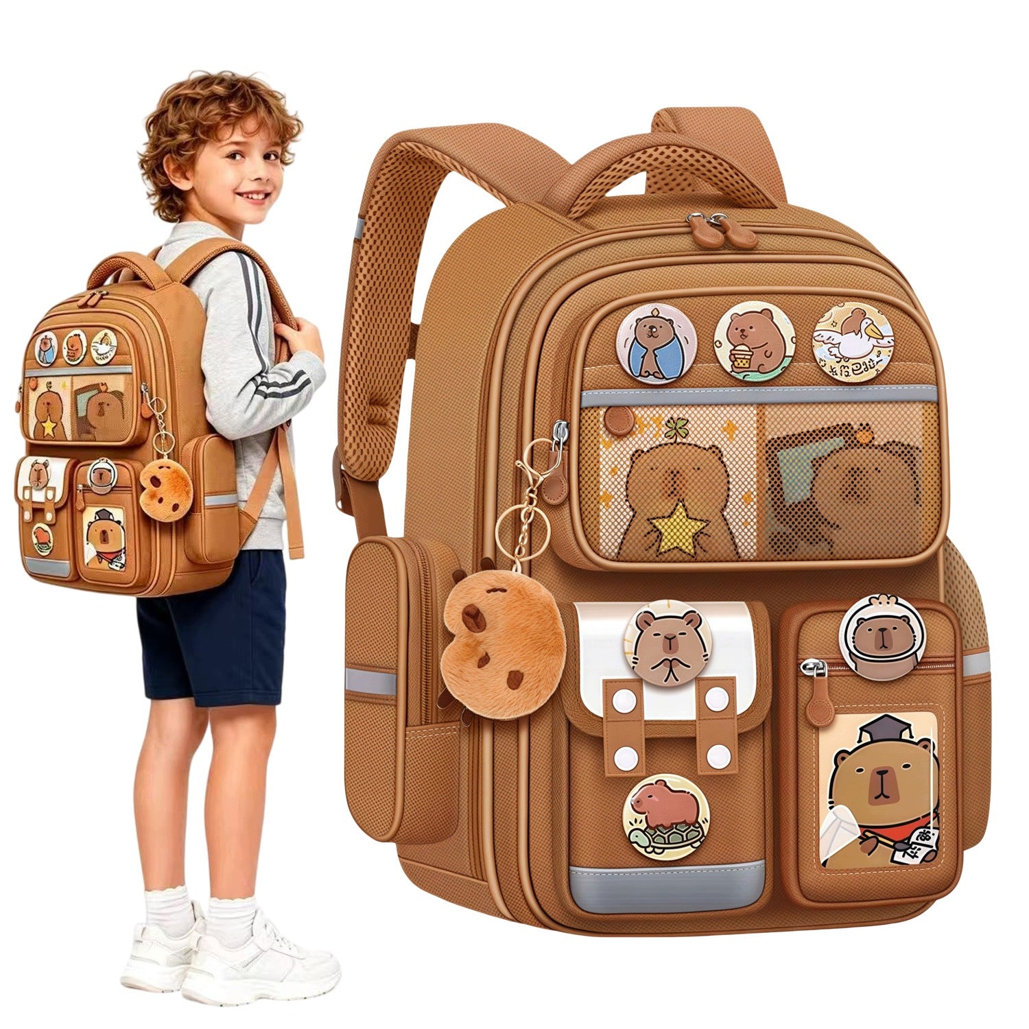 KAPIBARA BACKPACK SCHOOL SATCHEL A4 LARGE CLASSES 3-6+ HANGER Packaging status original