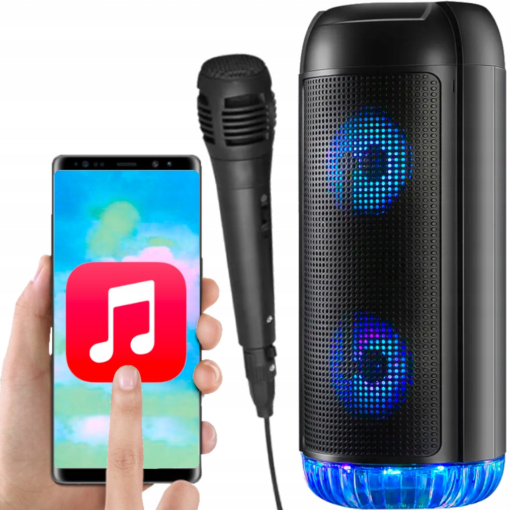 KARAOKE Boombox PORTABLE SPEAKER AUX MP3 LED BT TUBE 750W BLUETOOTH