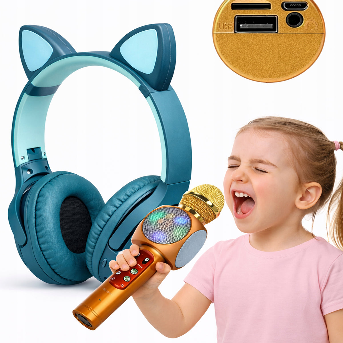 KARAOKE SET FOR KIDS MICROPHONE EARPHONE HOLIDAY music set