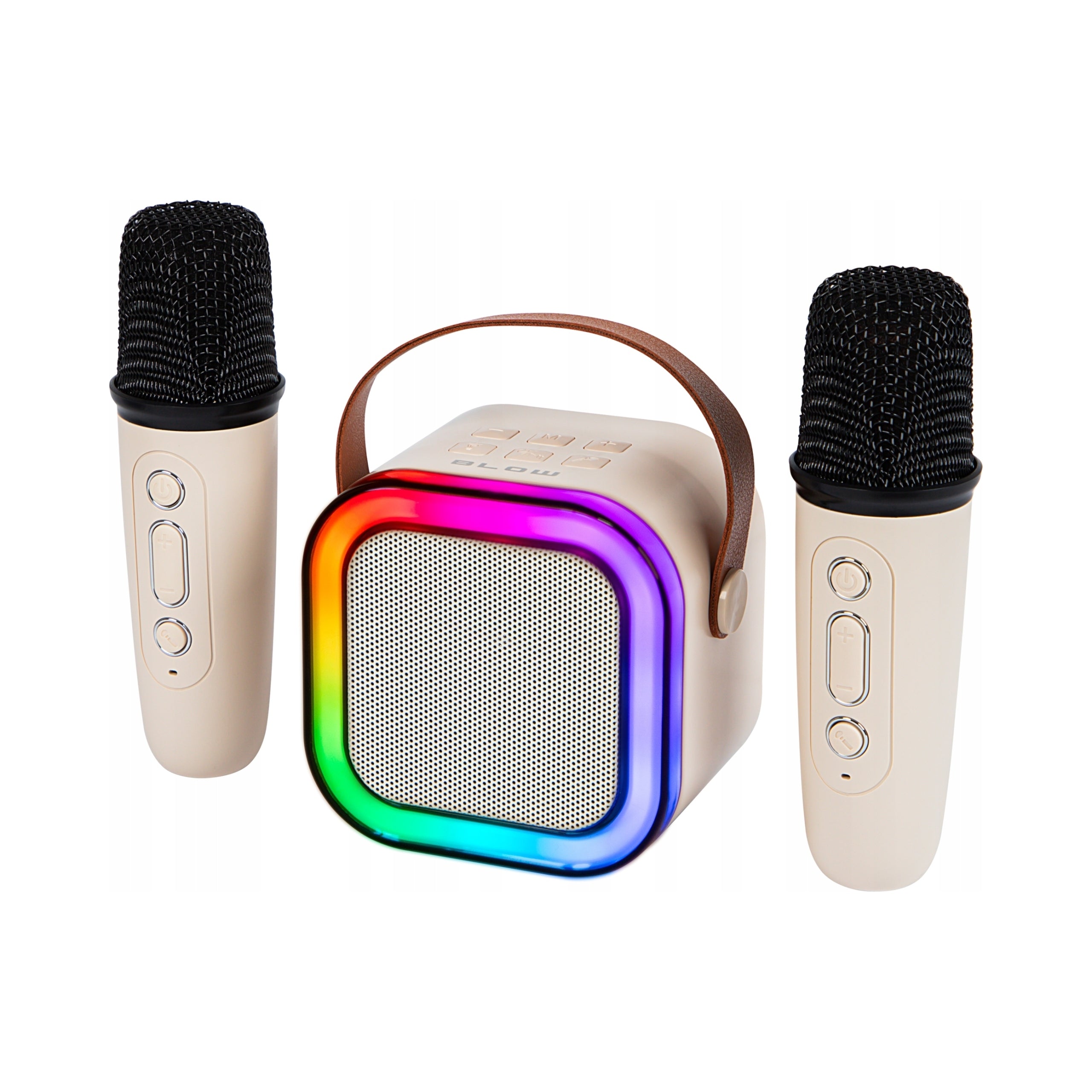 KARAOKE SPEAKER BLUETOOTH RGB 2 MICROPHONES PORTABLE USB SD MINI JACK SET Packaging status original