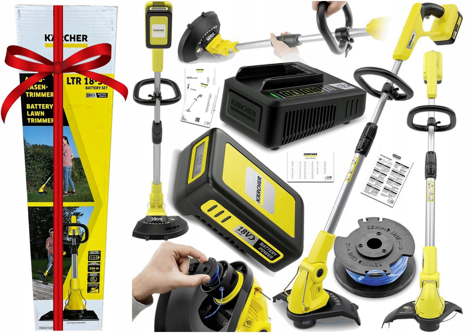 KARCHER LTR 18-30 CORDLESS TRIMMER 30cm SET WITH BATTERY
