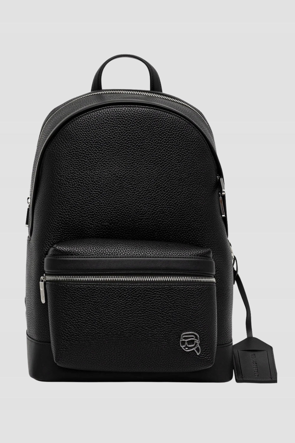 KARL LAGERFELD Black Men's Eco Leather Backpack Icon Brand Karl Lagerfeld