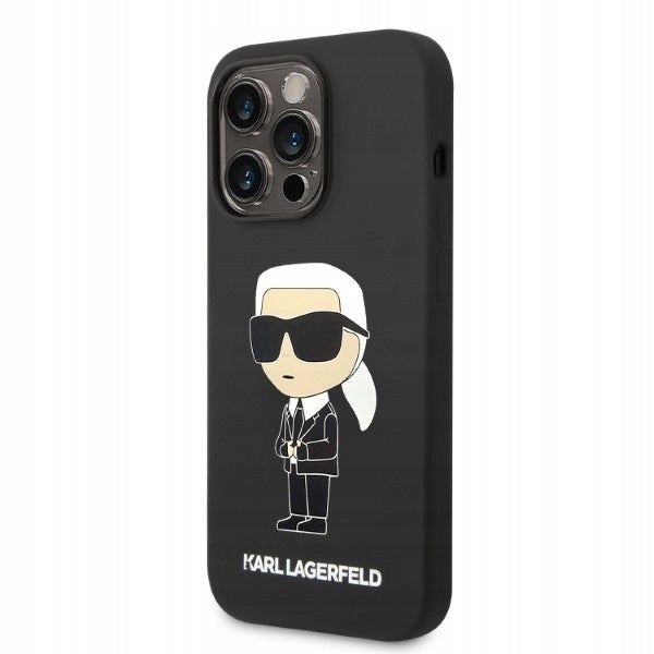 Karl Lagerfeld and Choupette 3D Case skirtas iPhone 14 Pro, juodas