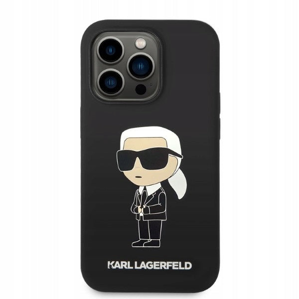 Karl Lagerfeld and Choupette 3D Case skirtas iPhone 14 Pro, juodas