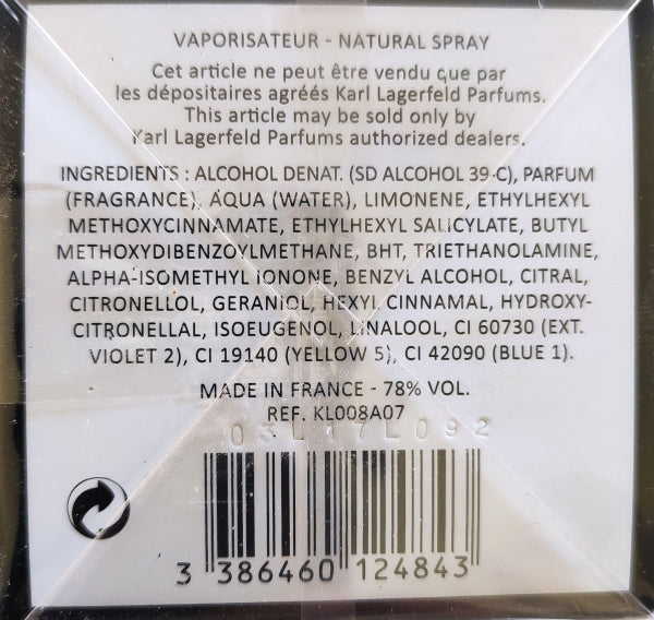 KARL LAGERFELD Perfumed Water Fleur De The 100ml Manufacturer code 3386460124843