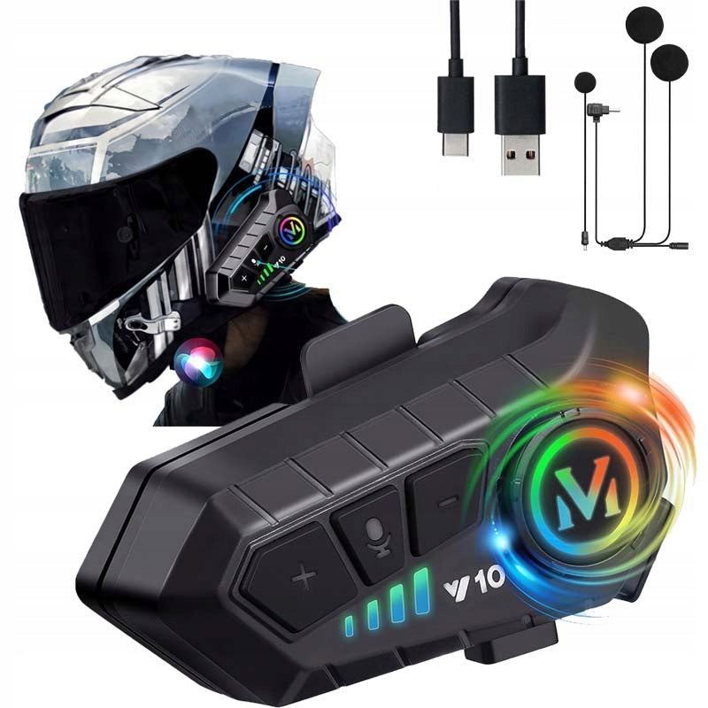 KASK MOTOCYKLOWY Z BLUETOOTH SŁUCHAWKAMI I MIKROFONEM