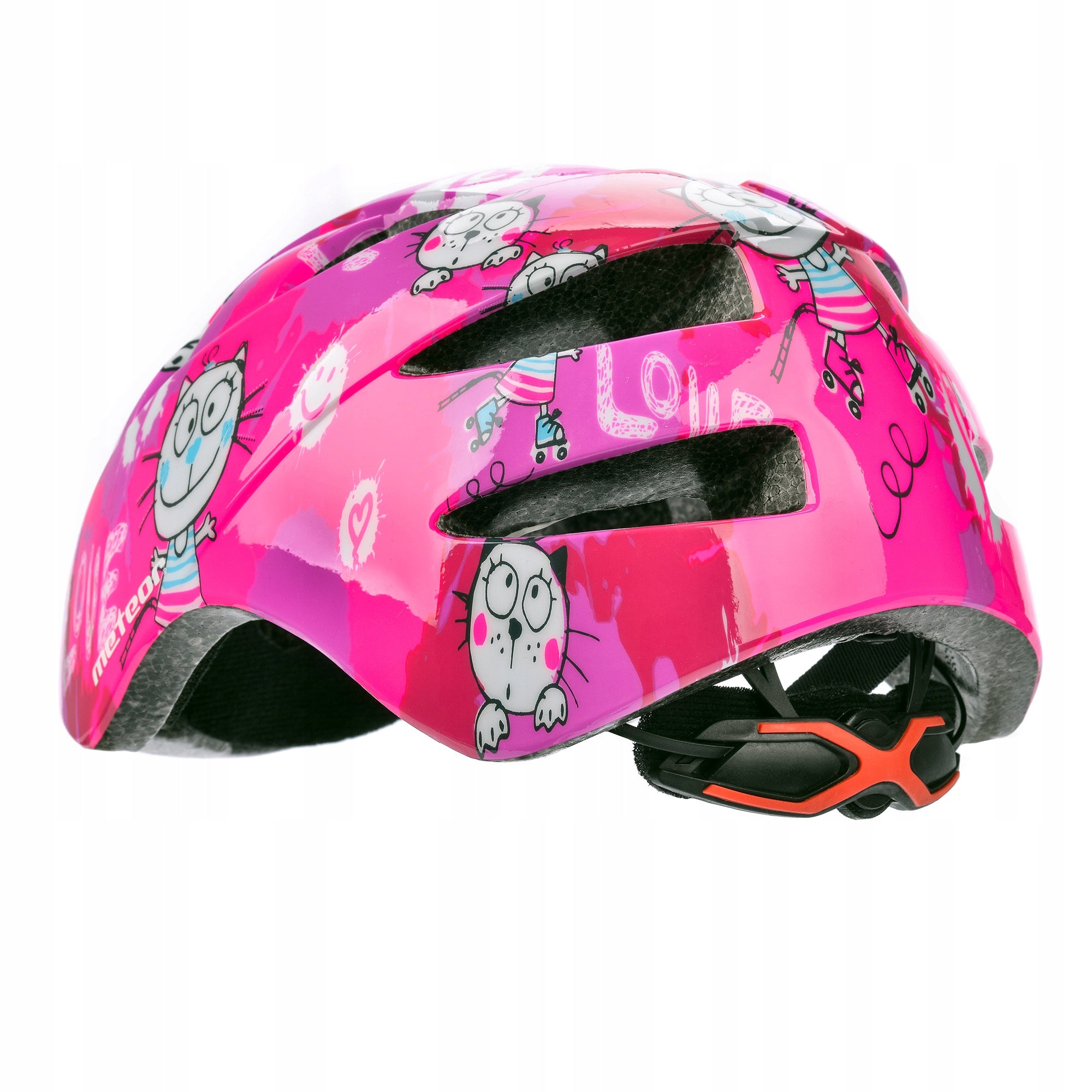 Kinderfahrradhelm Meteor PNY11 Cats, rosa 