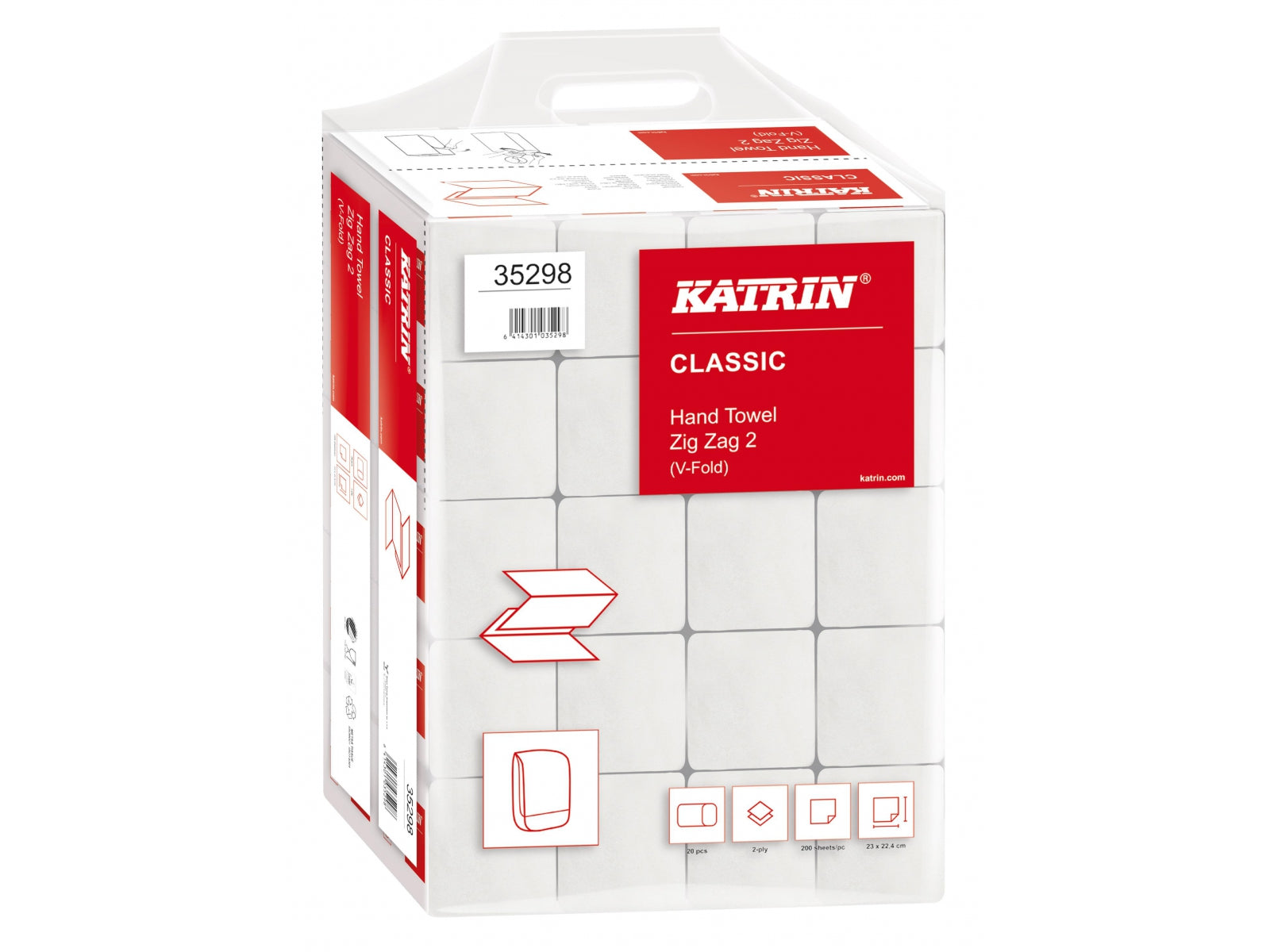 -KATRIN- Paper towel ZZ CLASSIC 4000pcs, 2W, 35298, leaf 23x22,4cm!