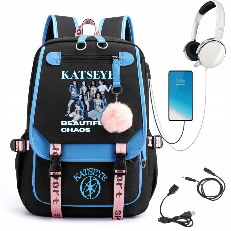 KATSEYE Youth Large Capacity Satchel, USB Satchel Manufacturer code 4588fvf