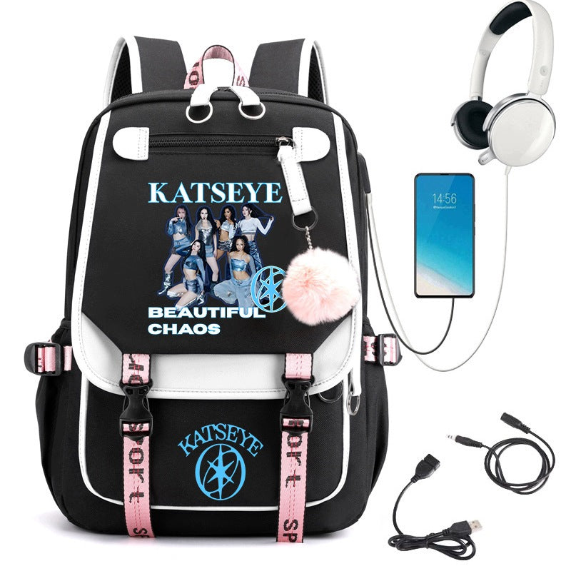 KATSEYE Youth Large Capacity Satchel, USB Satchel