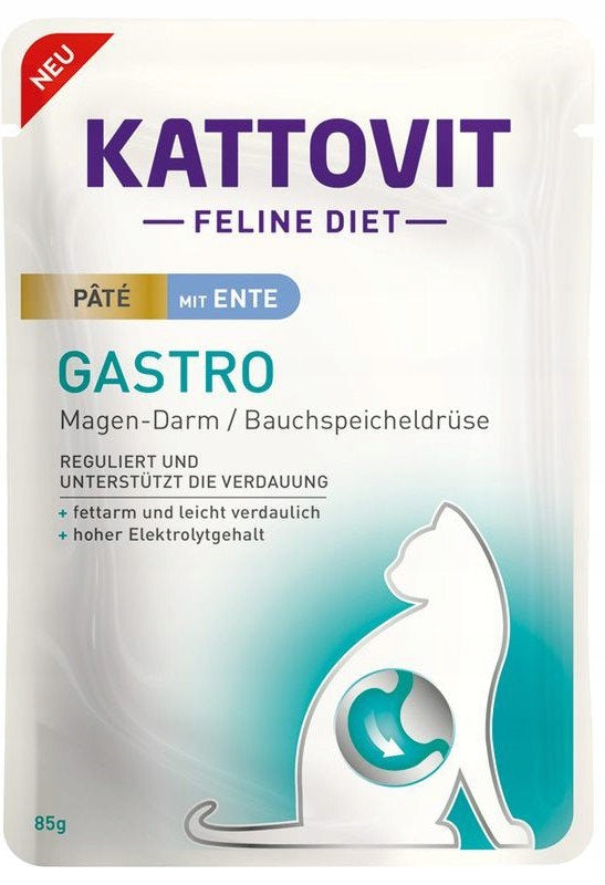 KATTOVIT Gastro Duck Pate Wet Cat Food 85g For Food System