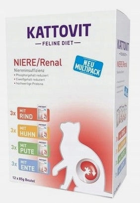 KATTOVIT NIERE RENAL CAT FOOD MIX OF FLAVORS 12x85g