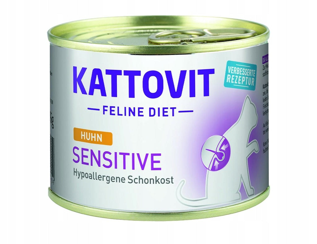 KATTOVIT SENSITIVE cat hypoallergenic LARGE CAN CHICKEN 185g Manufacturer code KTV 24161