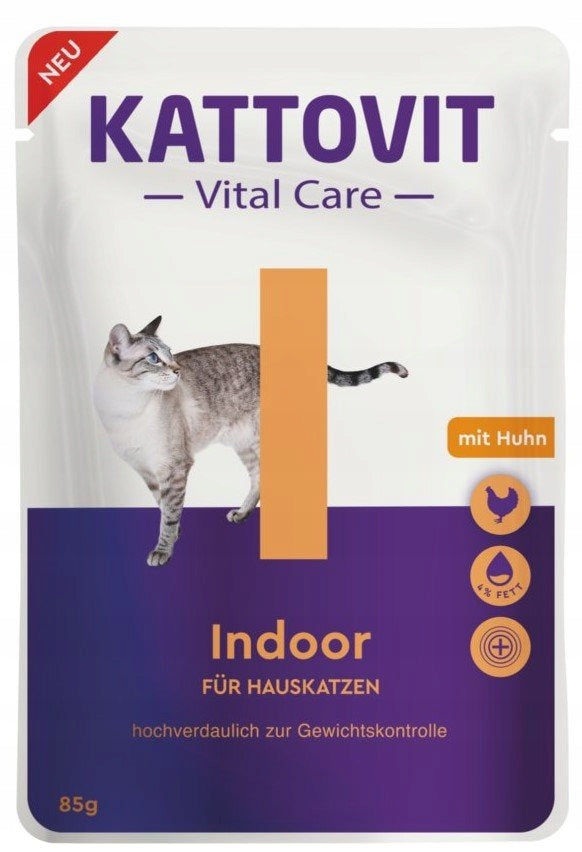 KATTOVIT Vital Care Indoor with Chicken 85g Keeping Weight Low