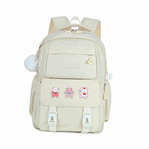 KAWAII SCHOOL BACKPACK FOR GIRLS WATERPROOF FABRIC WITH PINS