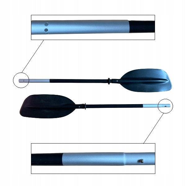 KAYAK PADDLE FOLDING LIGHTWEIGHT 1,12kg ALUMINUM 220cm PURE 2 IMPROVE Kind diouble-bladed, straight double-bladed, twisted folding