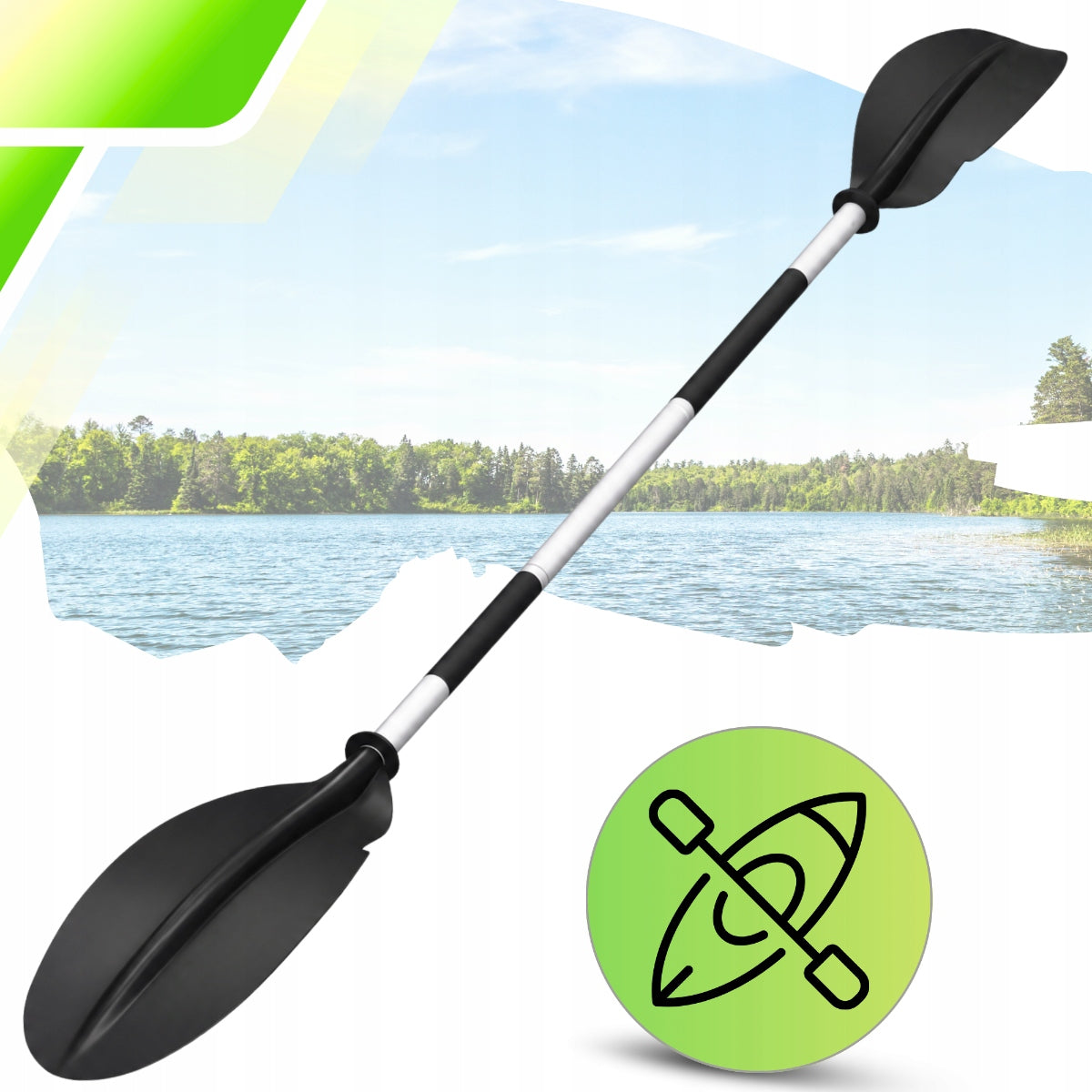 KAYAK PADDLE FOR BOARD SUP PONTOON FOLDING ALUMINUM LIGHT STRONG 221CM Packaging status original