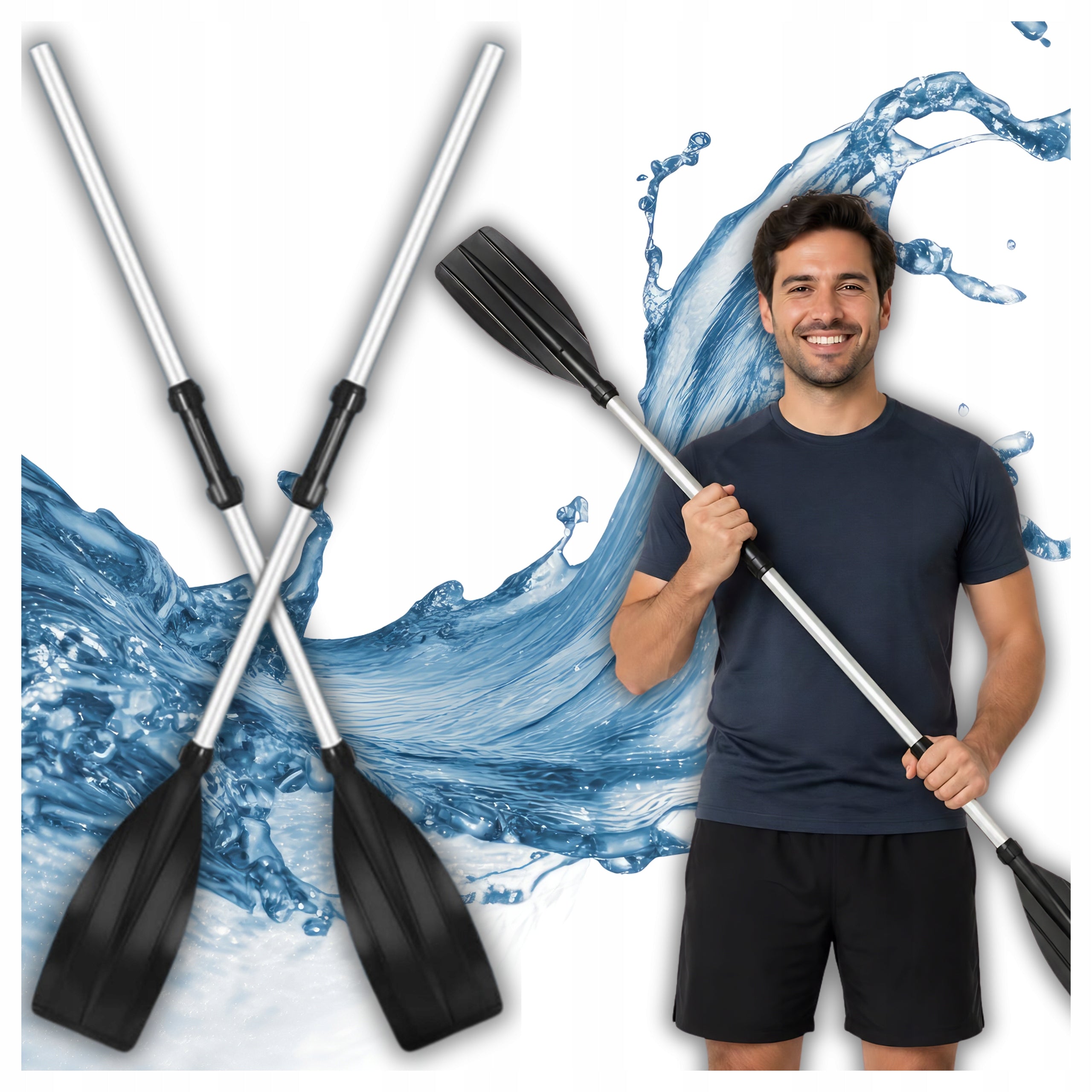KAYAK PADDLE FOR SUP BOARD KAYAK PONTOON FOLDING ALUMINUM LIGHTWEIGHT 2in1