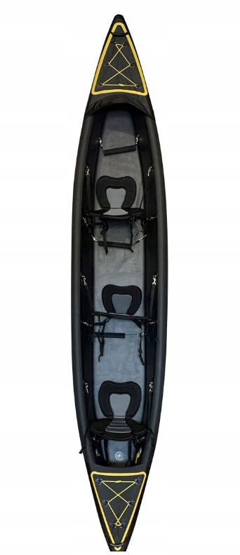 KAYAK – pneumatic BRAZOS 3 YellowV – 3 seater (black) Length 470 cm