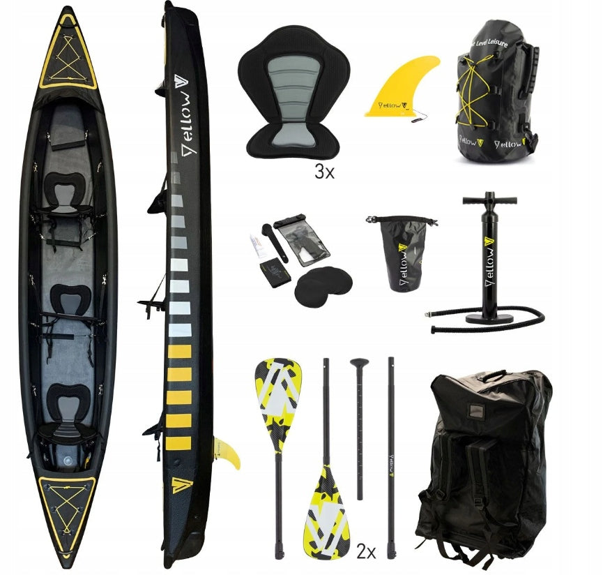 KAYAK – pneumatic BRAZOS 3 YellowV – 3 seater (black) Manufacturer code BRAZOS 3
