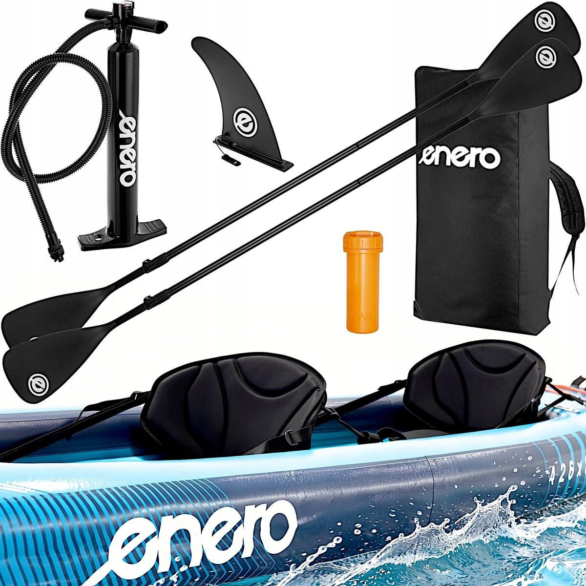 KAYAK pumped inflatable ENERO pneumatic 2-person 426cm Pump Paddle Bag Length 426 cm